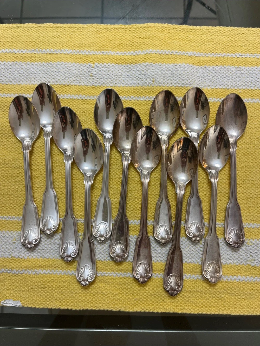 The Main Course Japan  Silverplated  Shell-teaspoons - Set of 12- vintage